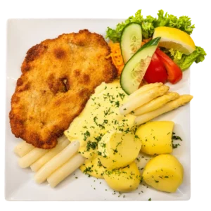 Spargel mit Schnitzel