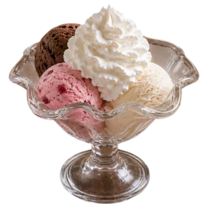 Gemischtes Eis mit Sahne